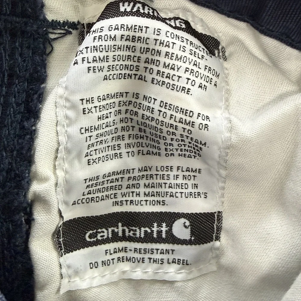 Carhartt FR‎ NFPA 2112 CAT2 Men's 42x34 Navy Flame Resistant Cargo Work Pants